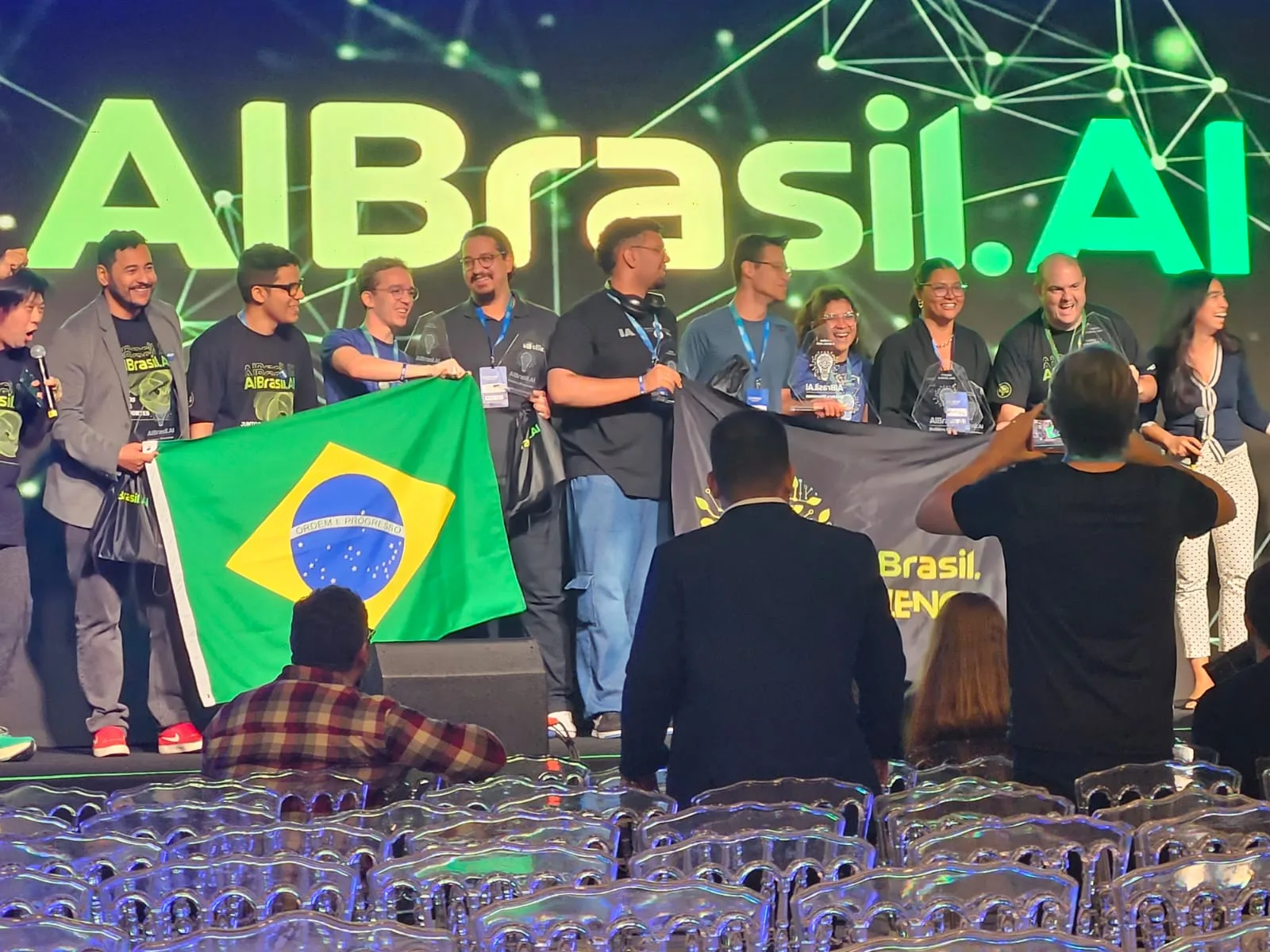 AI Brasil Heroes award ceremony on stage